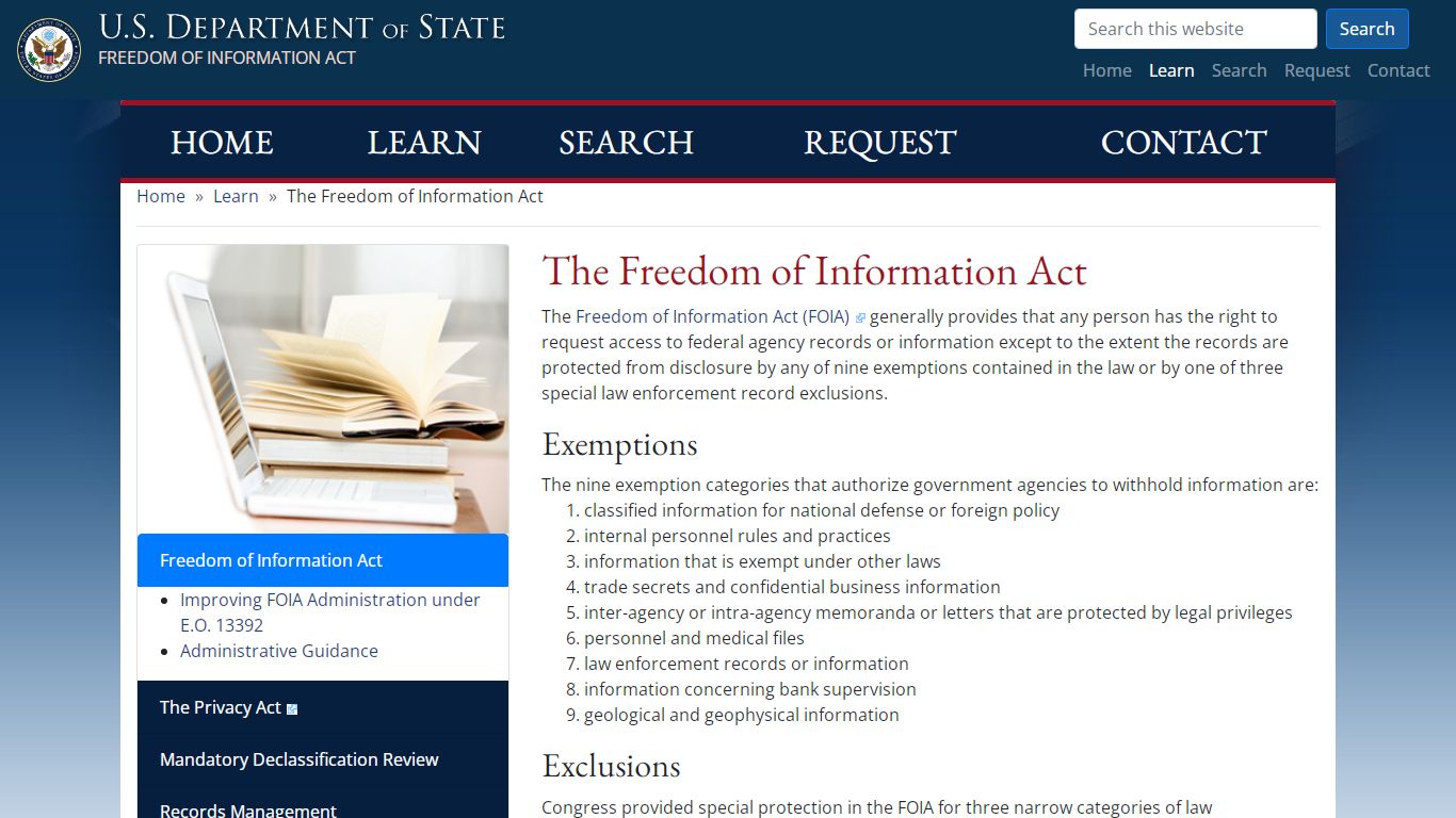 The Freedom of Information Act - United States Department of State